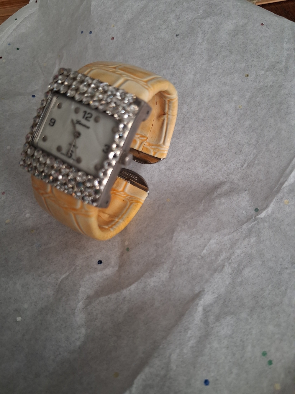 Geneva Yellow Crystal Accent Women's Watch